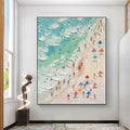HOLMAN ART Beach Day – Textured Beach Scene Painting with Colorful Umbrellas - image 2