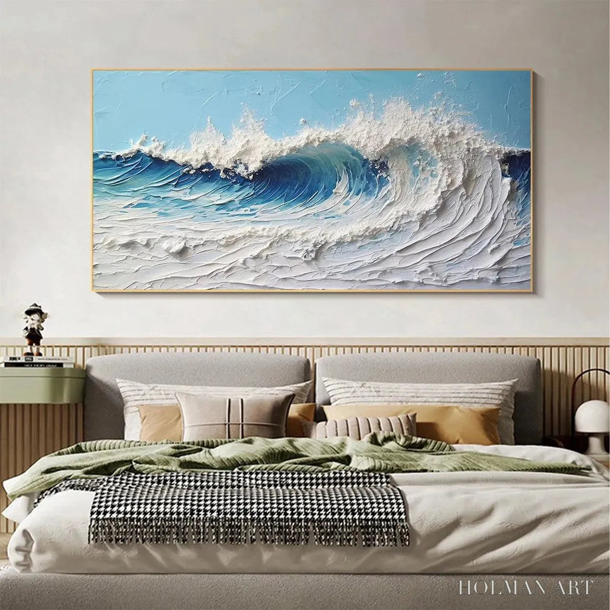 HOLMAN ART Cresting Wave – Textured Abstract Ocean Wave Painting in Blue and White - image 2