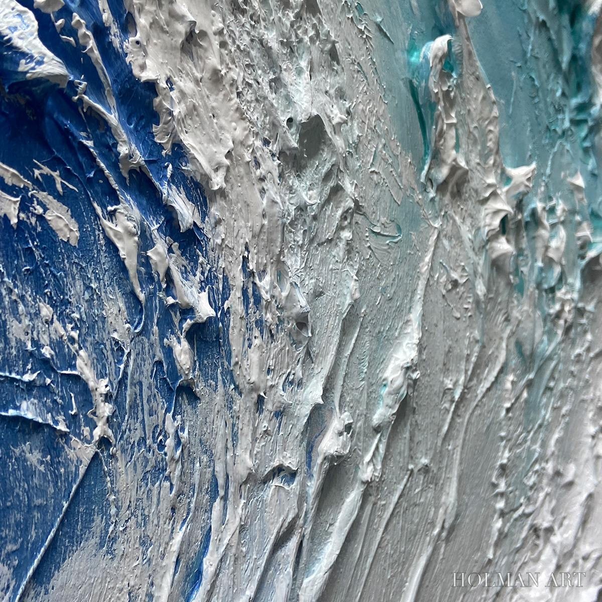 HOLMAN ART Cresting Wave – Textured Abstract Ocean Wave Painting in Blue and White - image 3