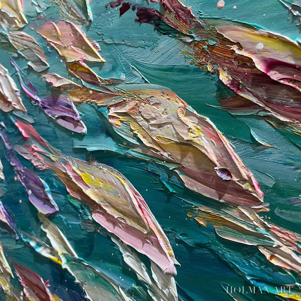 HOLMAN ART Ocean Currents – Textured Abstract Seascape Painting in Blues and Greens - image 3