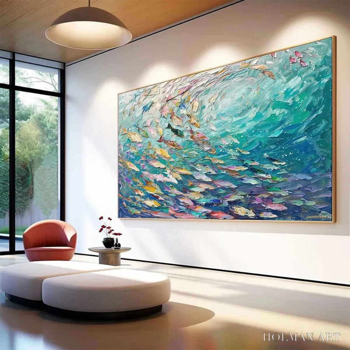 HOLMAN ART Ocean Currents – Textured Abstract Seascape Painting in Blues and Greens - image 5