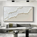 HOLMAN ART White Wave – Textured Minimalist Coastal Abstract Painting in White and Beige - image 2