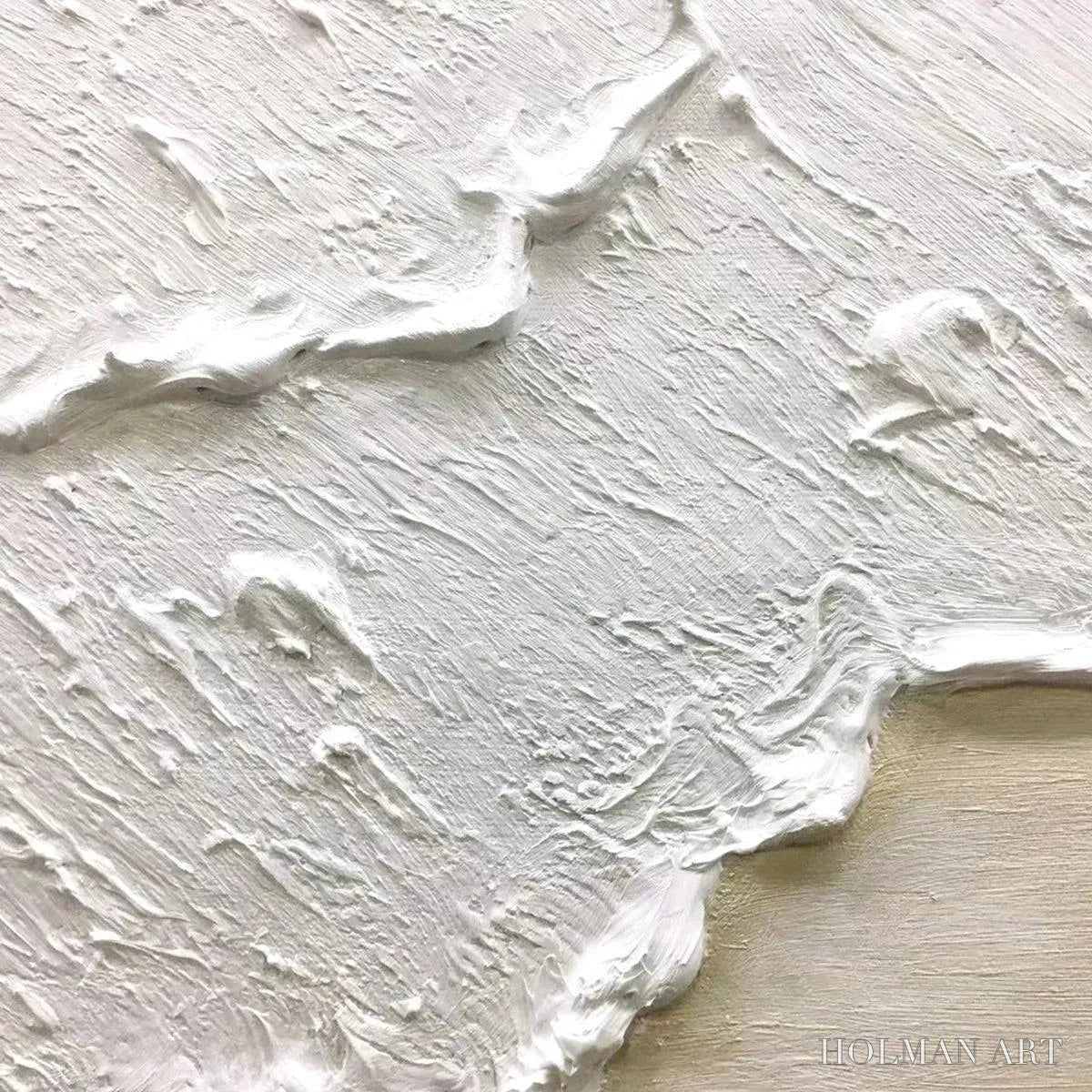 HOLMAN ART White Wave – Textured Minimalist Coastal Abstract Painting in White and Beige - image 5