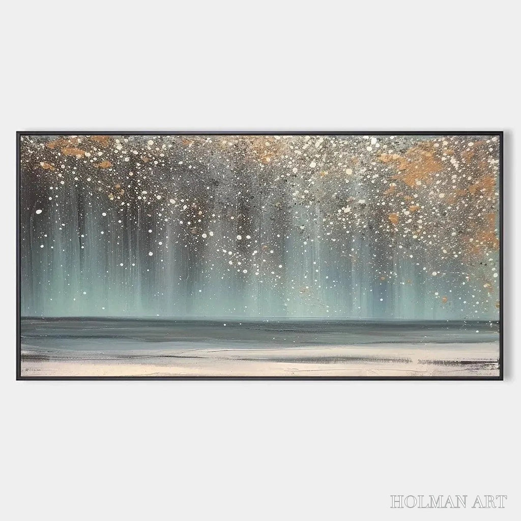 HOLMAN ART Aurora Dust – Textured Abstract Ocean Painting with Gold Accents - image 1