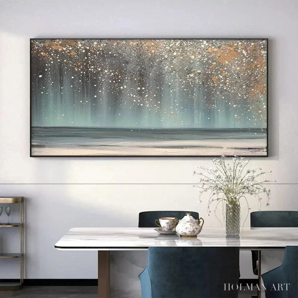 HOLMAN ART Aurora Dust – Textured Abstract Ocean Painting with Gold Accents - image 2