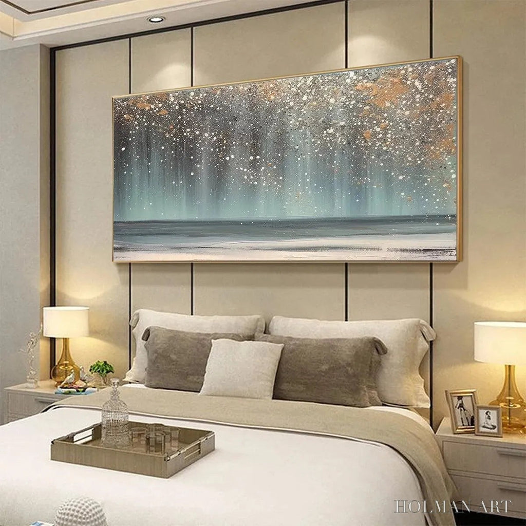HOLMAN ART Aurora Dust – Textured Abstract Ocean Painting with Gold Accents - image 4