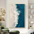 HOLMAN ART Azure Coast – Blue and Beige Abstract Coastal Painting - image 2