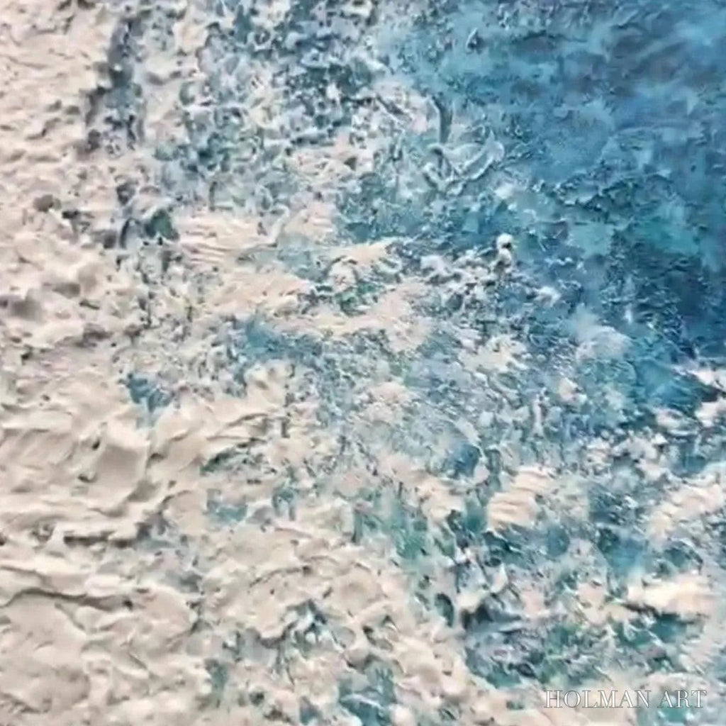 HOLMAN ART Azure Coast – Blue and Beige Abstract Coastal Painting - image 5