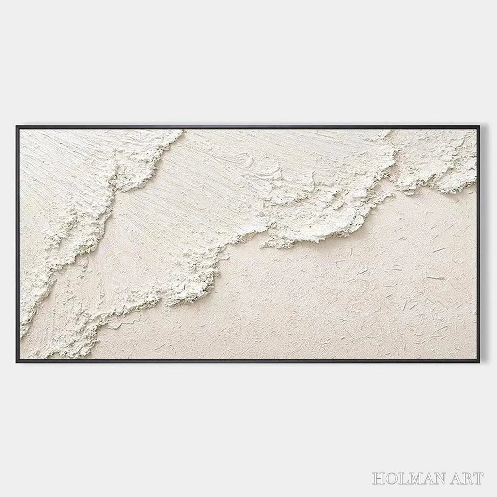 HOLMAN ART White Crest – Textured White Abstract Seascape Impasto Painting - image 1