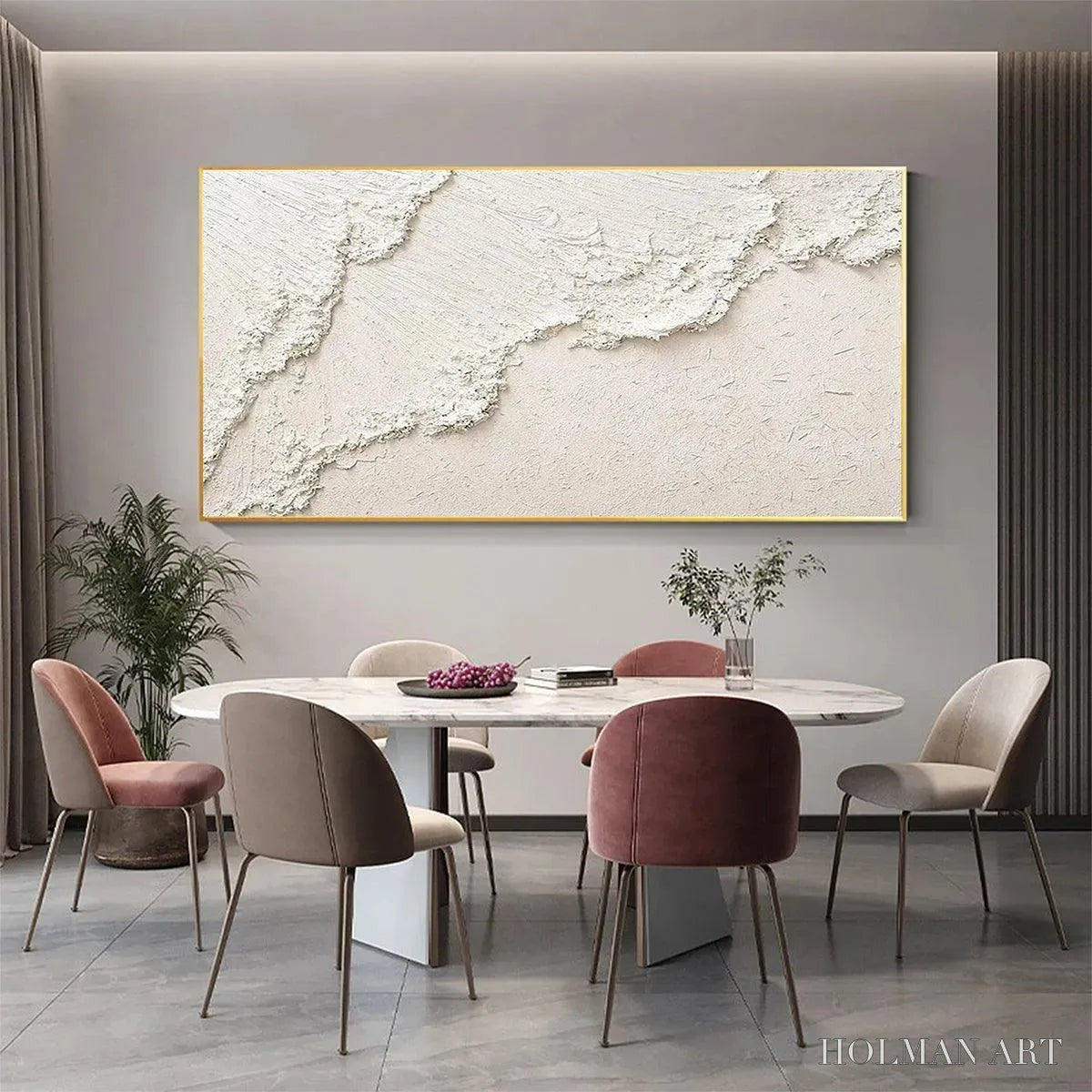 HOLMAN ART White Crest – Textured White Abstract Seascape Impasto Painting - image 2