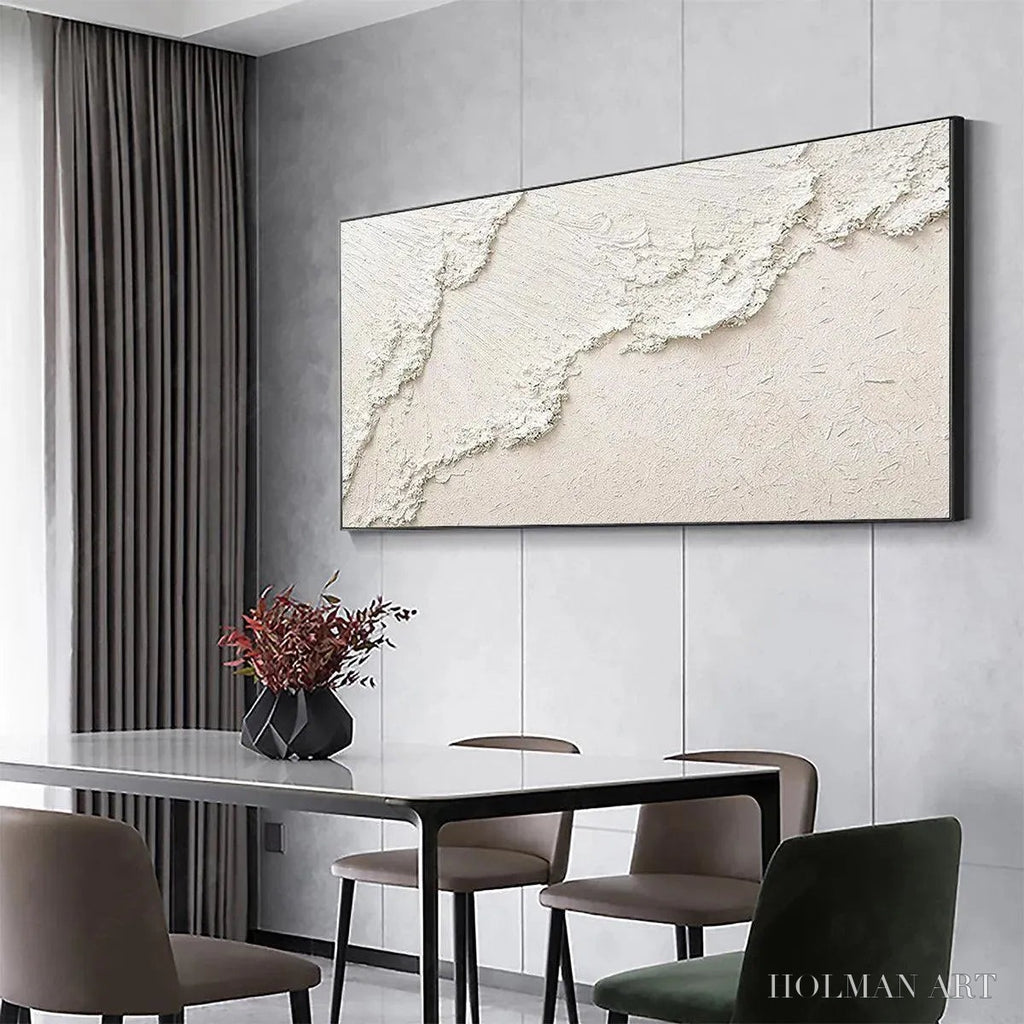 HOLMAN ART White Crest – Textured White Abstract Seascape Impasto Painting - image 4