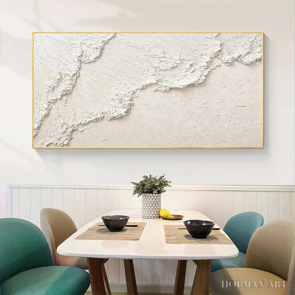 HOLMAN ART White Crest – Textured White Abstract Seascape Impasto Painting - image 6