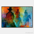 HOLMAN ART Horizon Riders – Textured Abstract Western Painting of Riders on Horseback - image 1