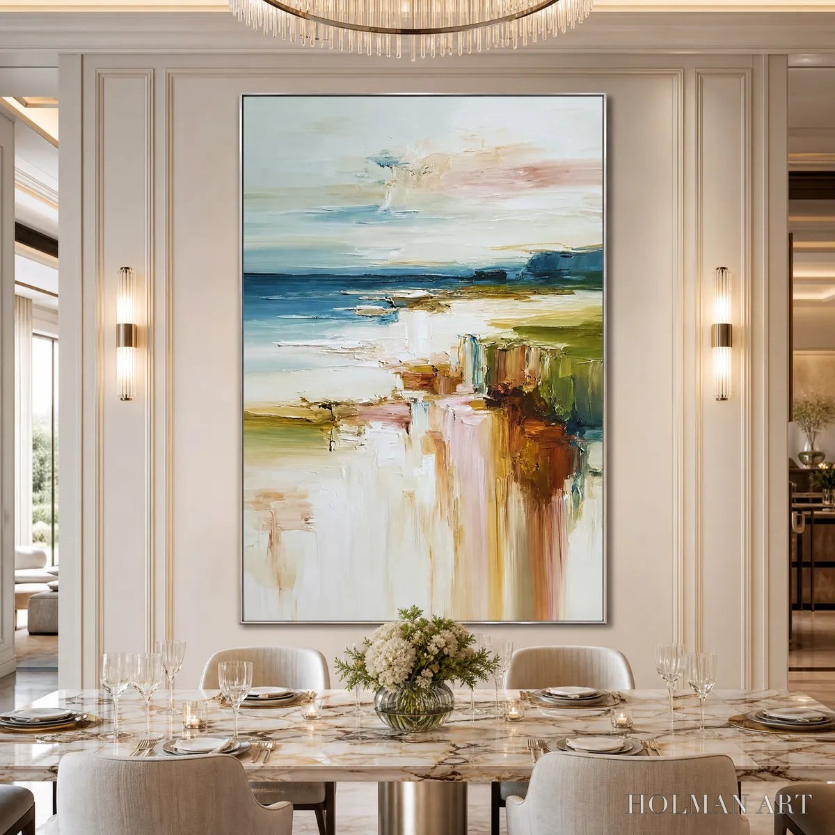 HOLMAN ART Coastal Serenity – Textured Abstract Coastal Landscape Painting - image 2