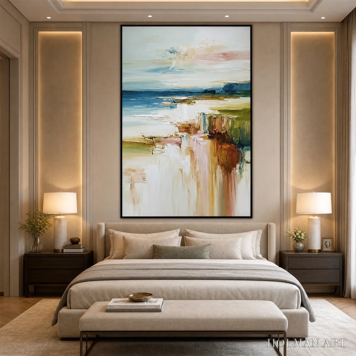 HOLMAN ART Coastal Serenity – Textured Abstract Coastal Landscape Painting - image 6