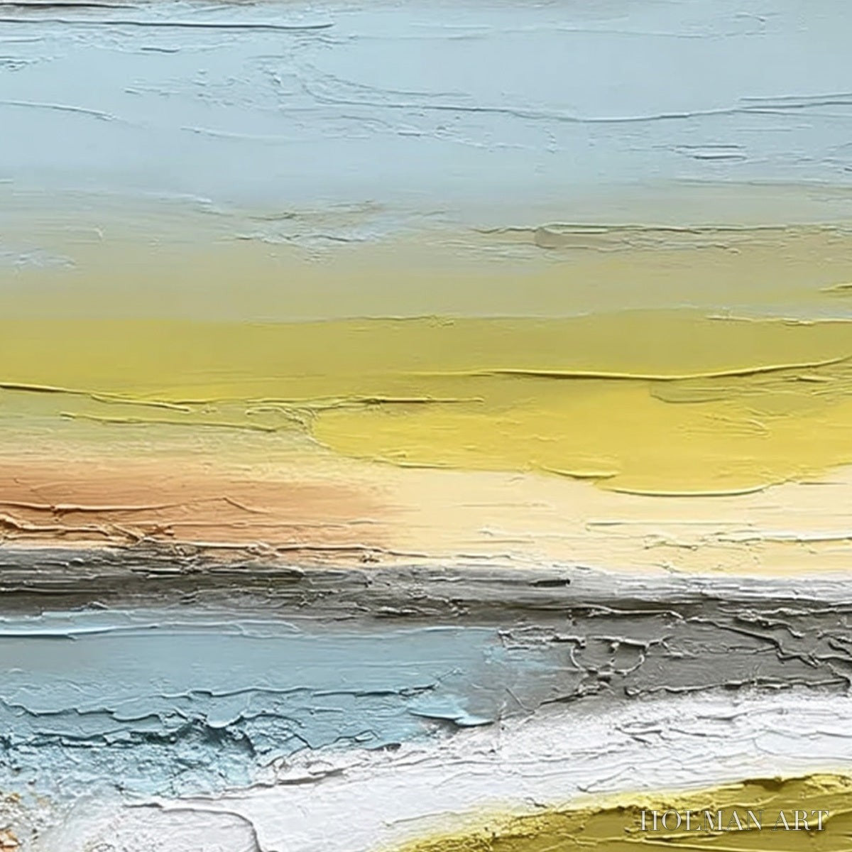HOLMAN ART Serene Path – Textured Wabi-Sabi Abstract River Landscape - image 3