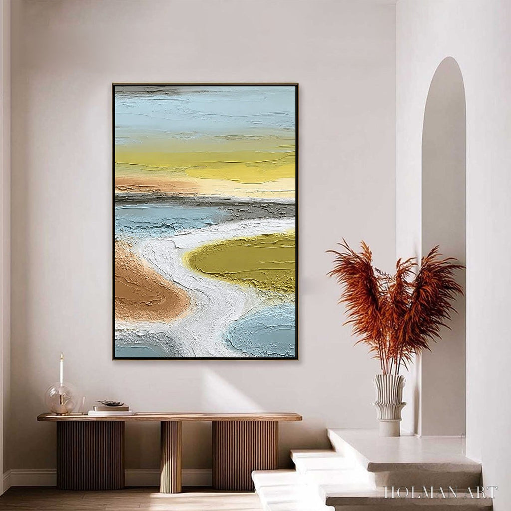 HOLMAN ART Serene Path – Textured Wabi-Sabi Abstract River Landscape - image 4
