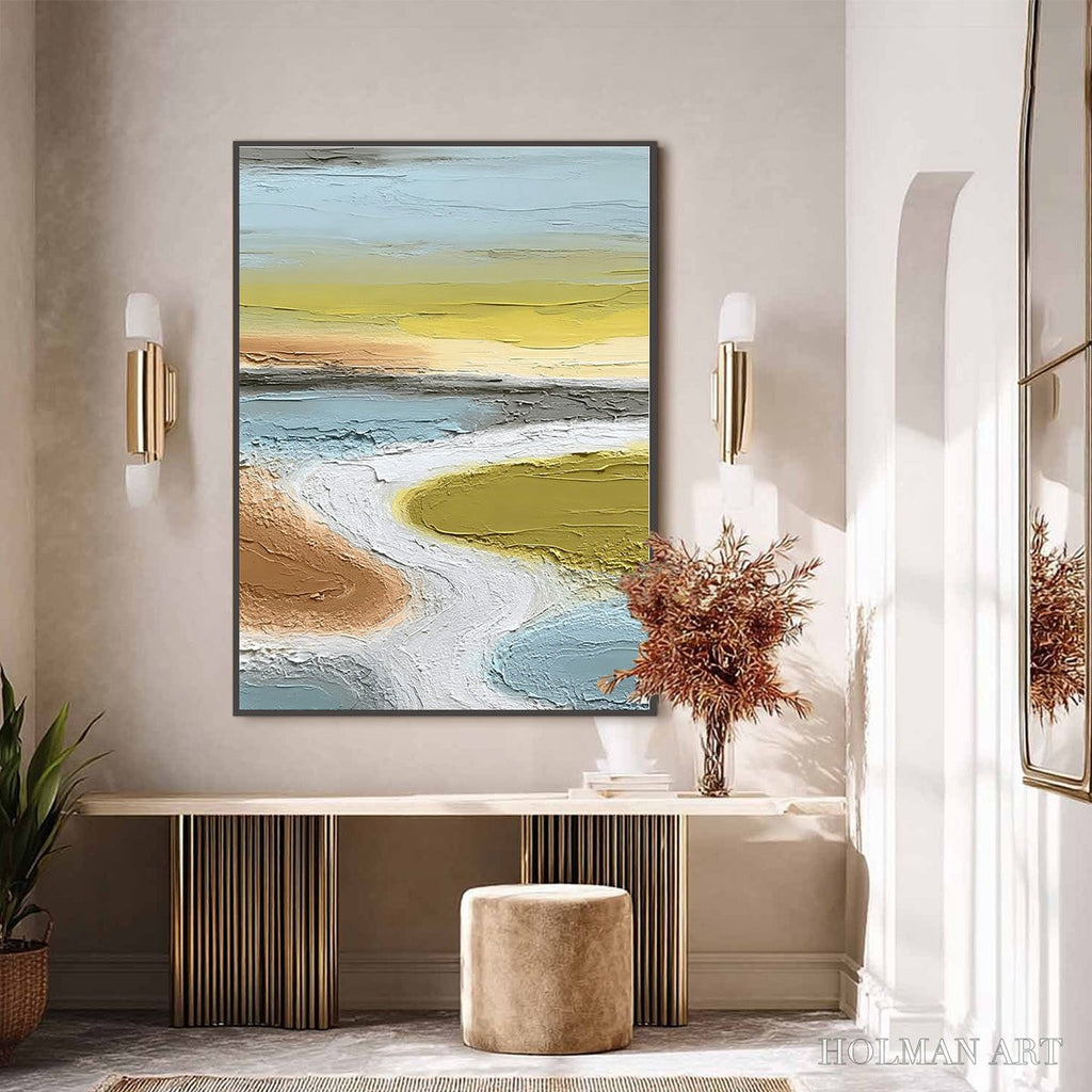 HOLMAN ART Serene Path – Textured Wabi-Sabi Abstract River Landscape - image 6