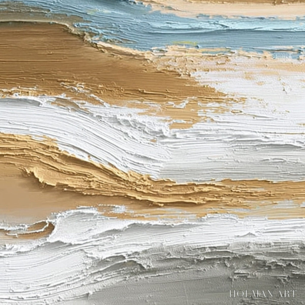 HOLMAN ART Coastal Drift – Vertical Textured Abstract Coastal Landscape Painting - image 5