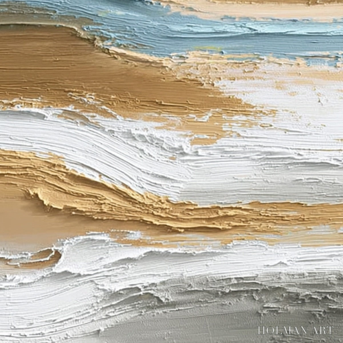 HOLMAN ART Coastal Drift – Vertical Textured Abstract Coastal Landscape Painting - image 5