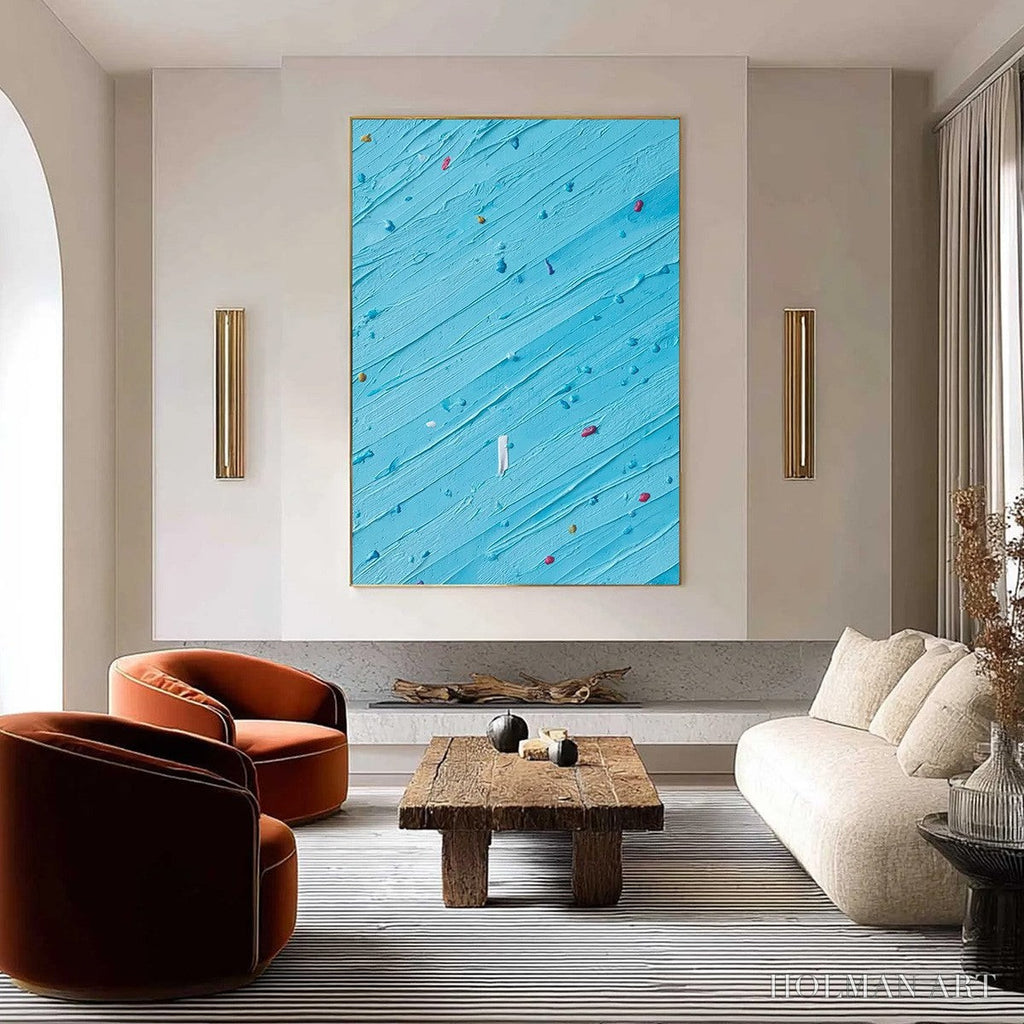 HOLMAN ART Candy Rain – Playful Blue Textured Abstract Impasto - image 2