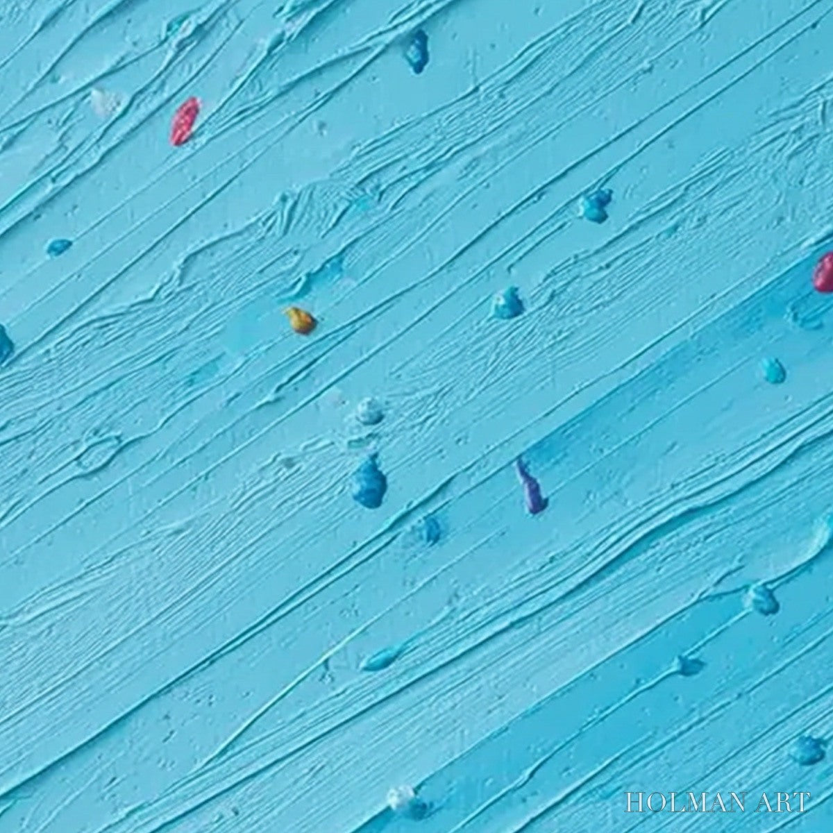 HOLMAN ART Candy Rain – Playful Blue Textured Abstract Impasto - image 3