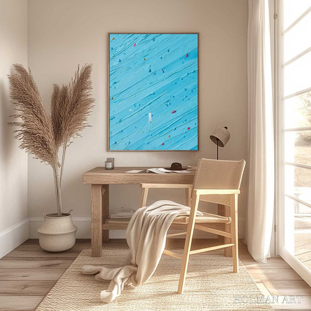 HOLMAN ART Candy Rain – Playful Blue Textured Abstract Impasto - image 4