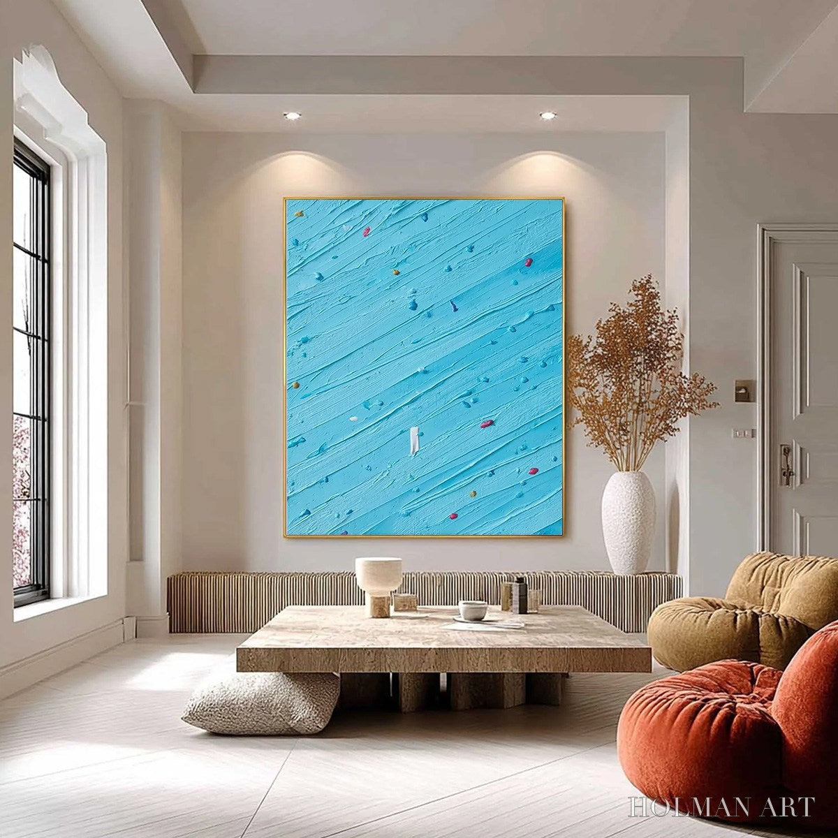 HOLMAN ART Candy Rain – Playful Blue Textured Abstract Impasto - image 6