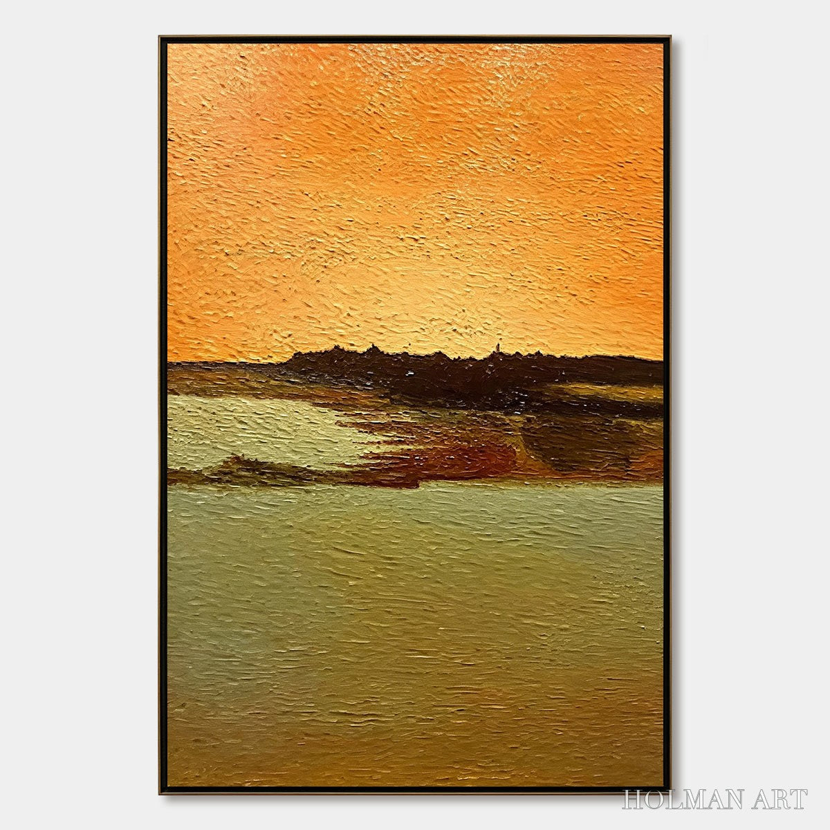 HOLMAN ART Amber Horizon – Textured Impasto Abstract Landscape Painting - image 1