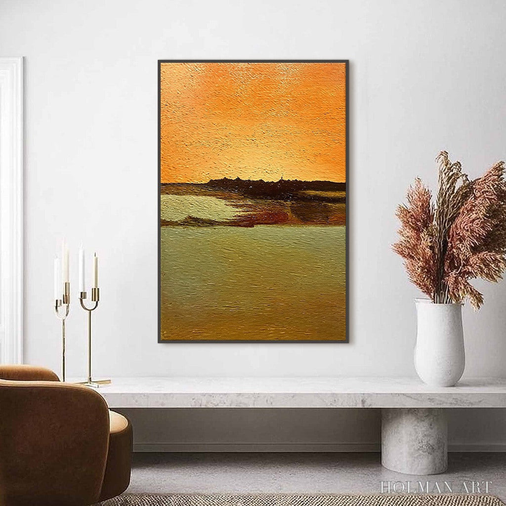 HOLMAN ART Amber Horizon – Textured Impasto Abstract Landscape Painting - image 2