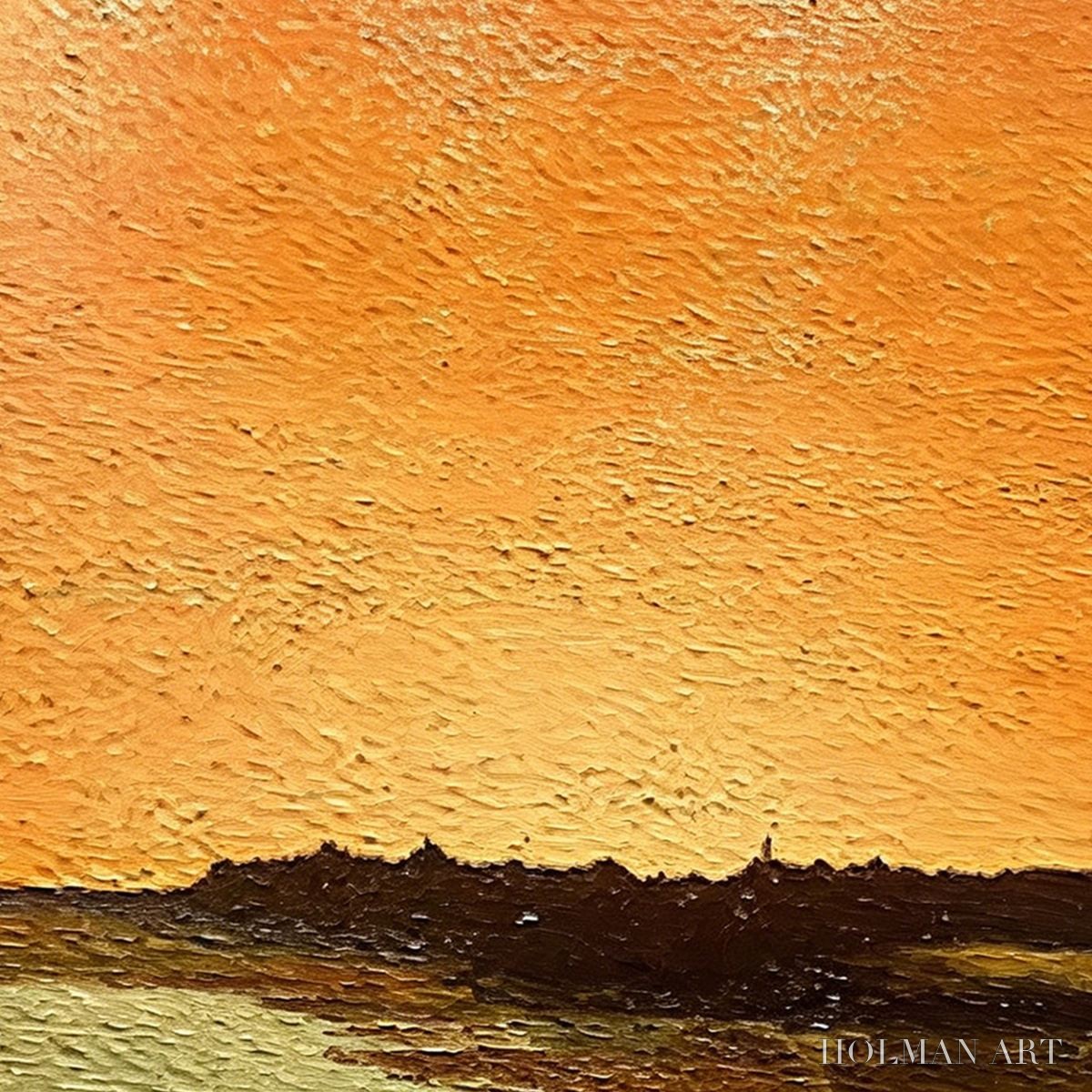 HOLMAN ART Amber Horizon – Textured Impasto Abstract Landscape Painting - image 3
