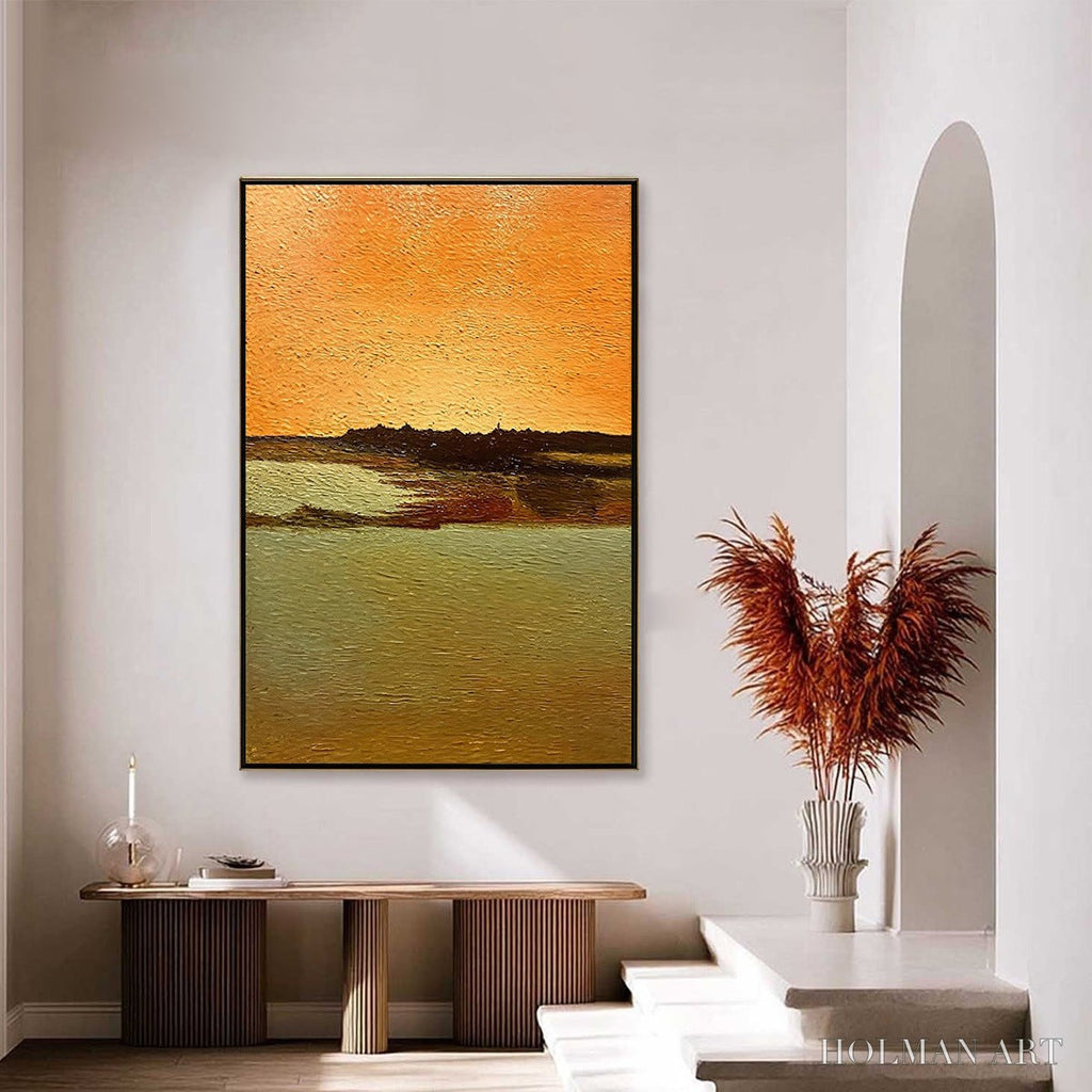 HOLMAN ART Amber Horizon – Textured Impasto Abstract Landscape Painting - image 4