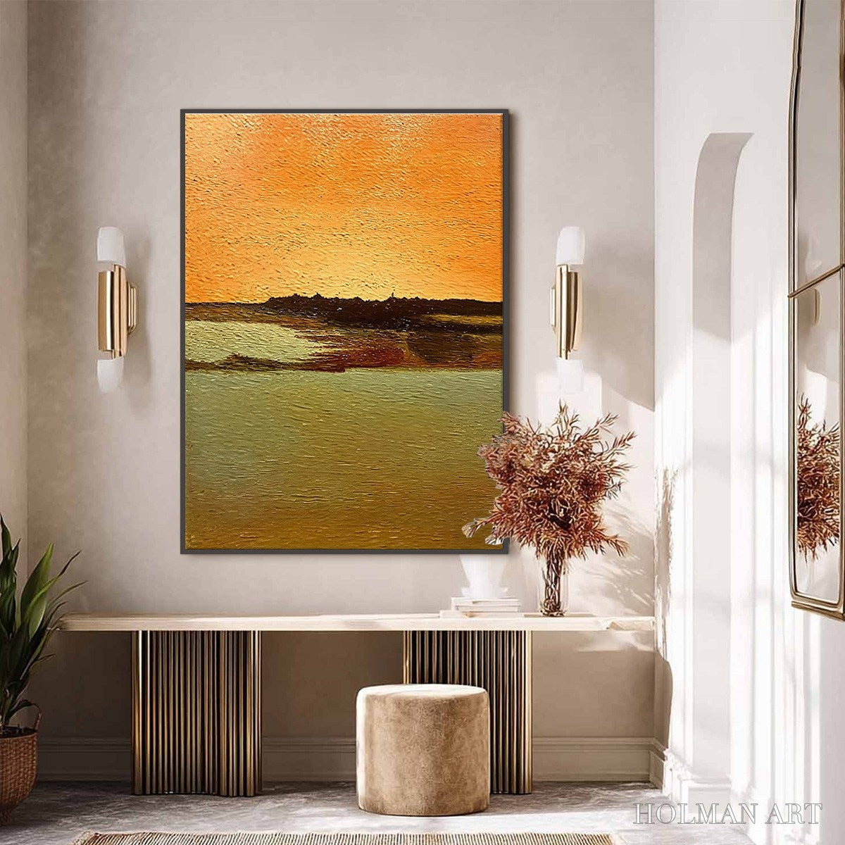HOLMAN ART Amber Horizon – Textured Impasto Abstract Landscape Painting - image 6