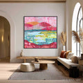 HOLMAN ART Pixelated Dawn – Colorful Textured Abstract Landscape - image 2