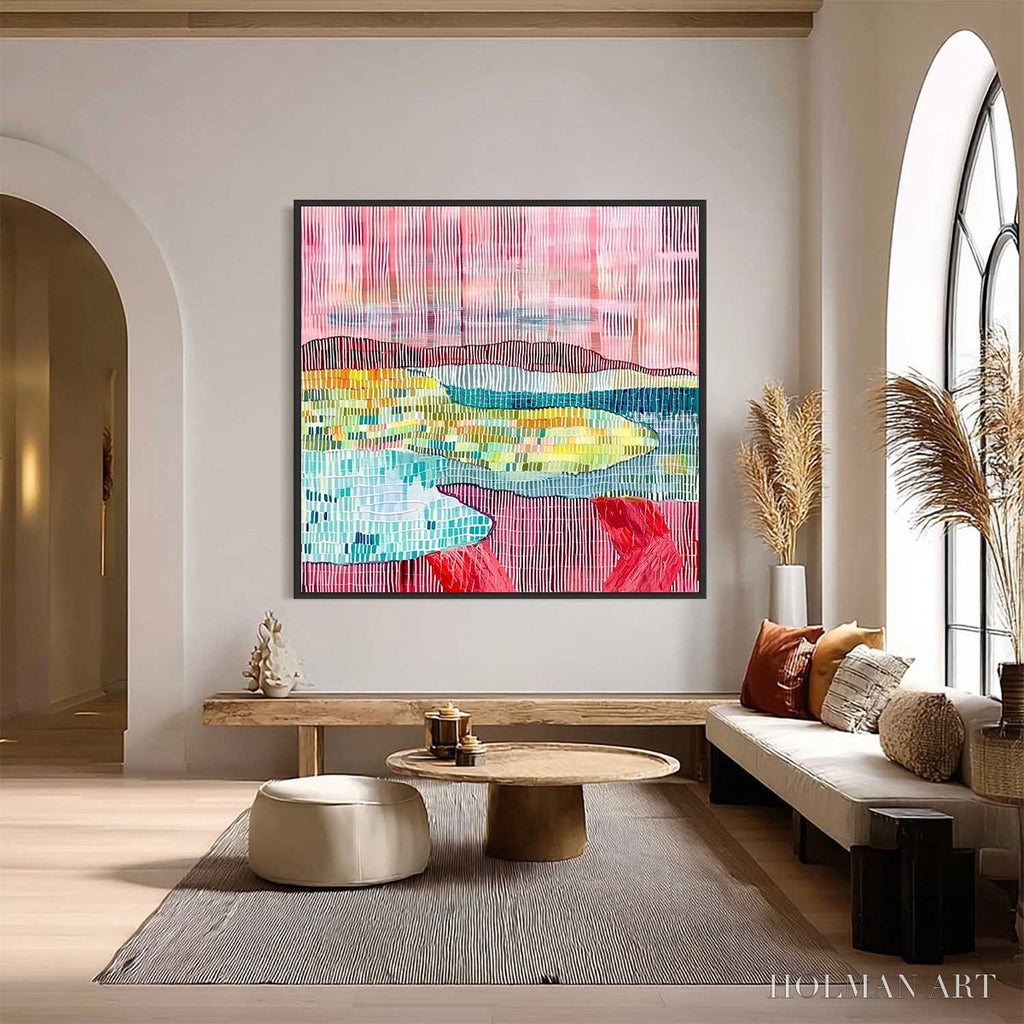 HOLMAN ART Woven Horizon – Vibrant Textured Abstract Landscape Painting - image 2