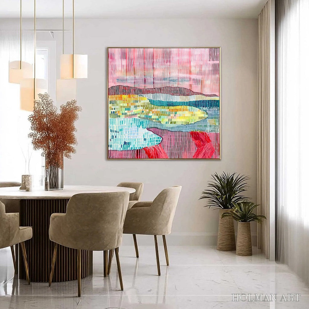HOLMAN ART Woven Horizon – Vibrant Textured Abstract Landscape Painting - image 4