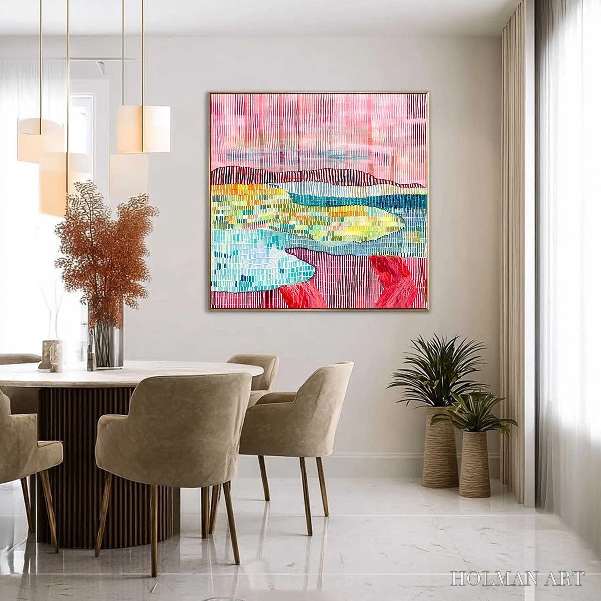 HOLMAN ART Woven Horizon – Vibrant Textured Abstract Landscape Painting - image 4