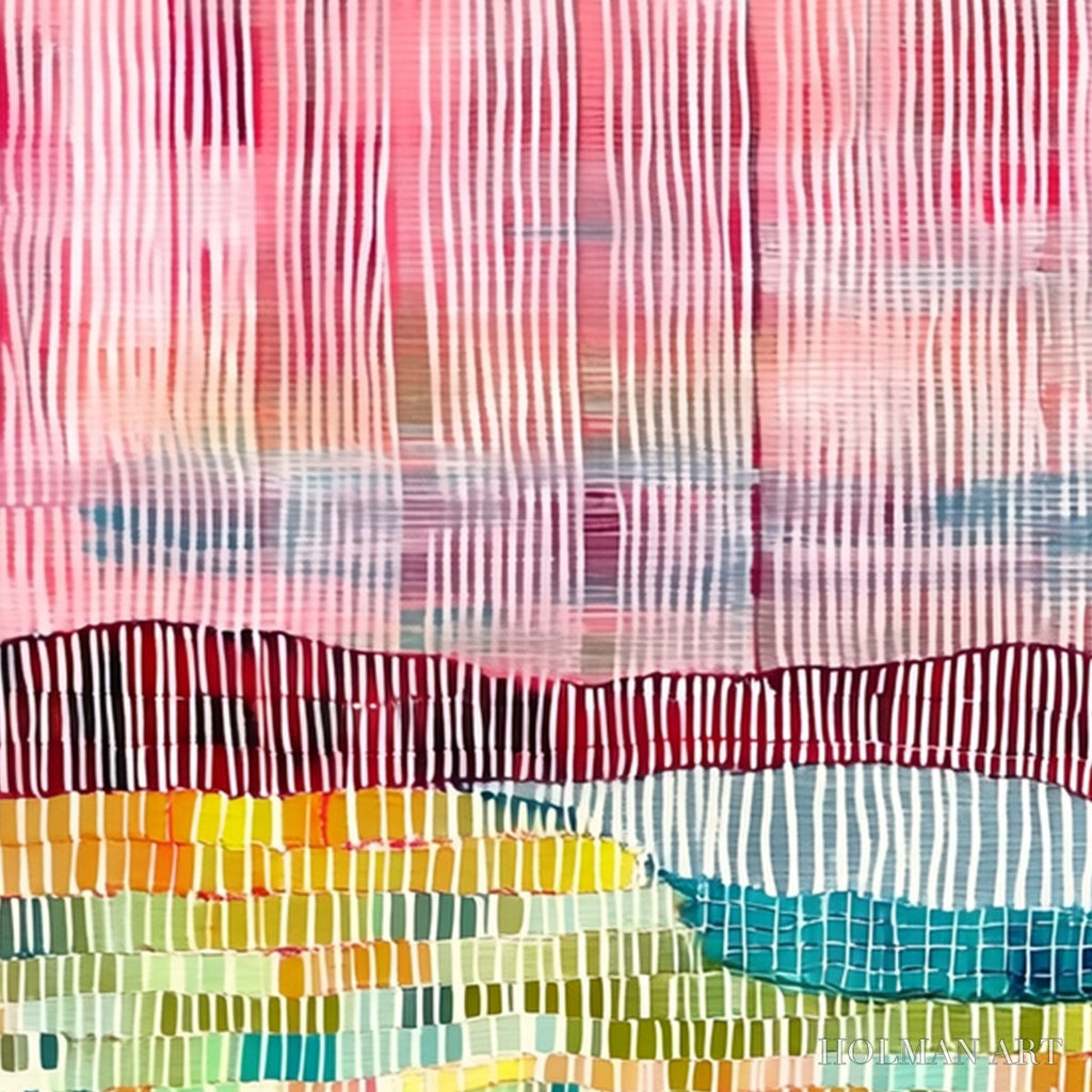 HOLMAN ART Woven Horizon – Vibrant Textured Abstract Landscape Painting - image 5