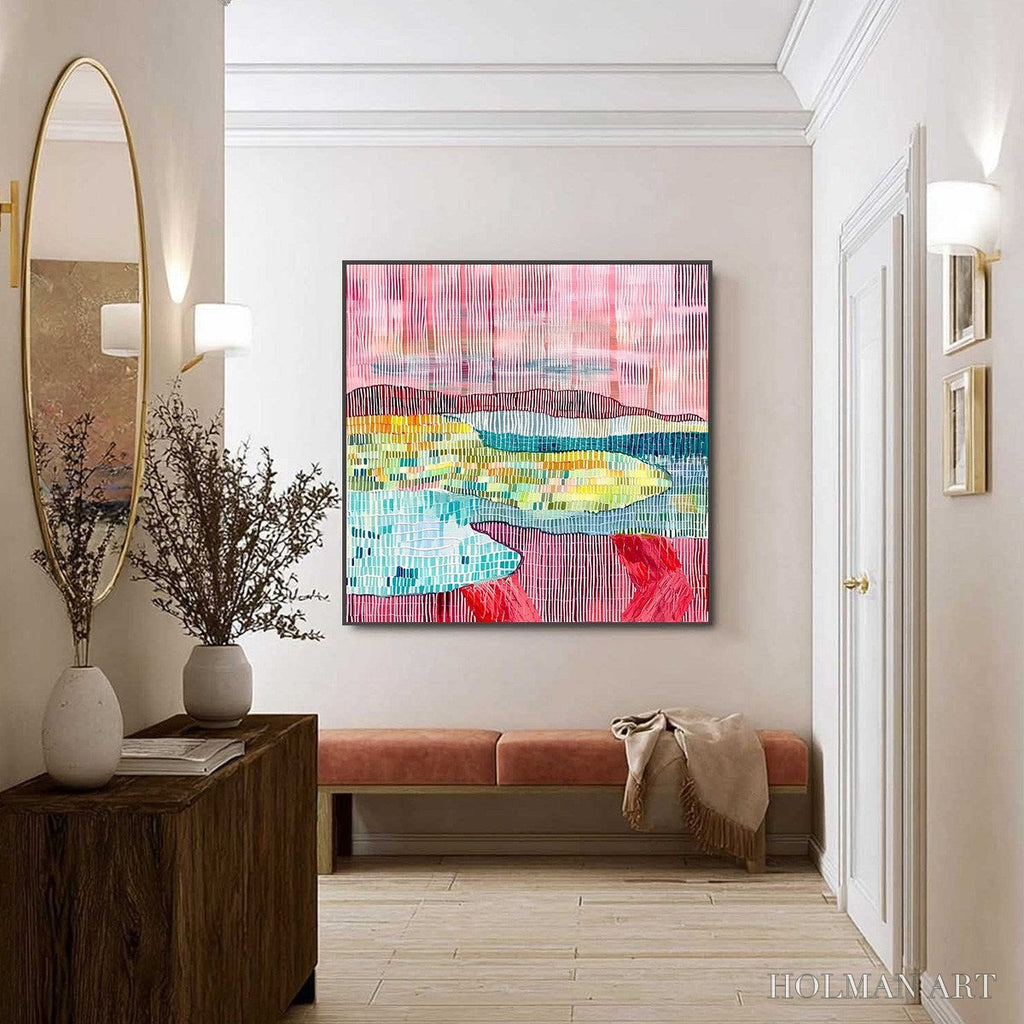 HOLMAN ART Woven Horizon – Vibrant Textured Abstract Landscape Painting - image 6