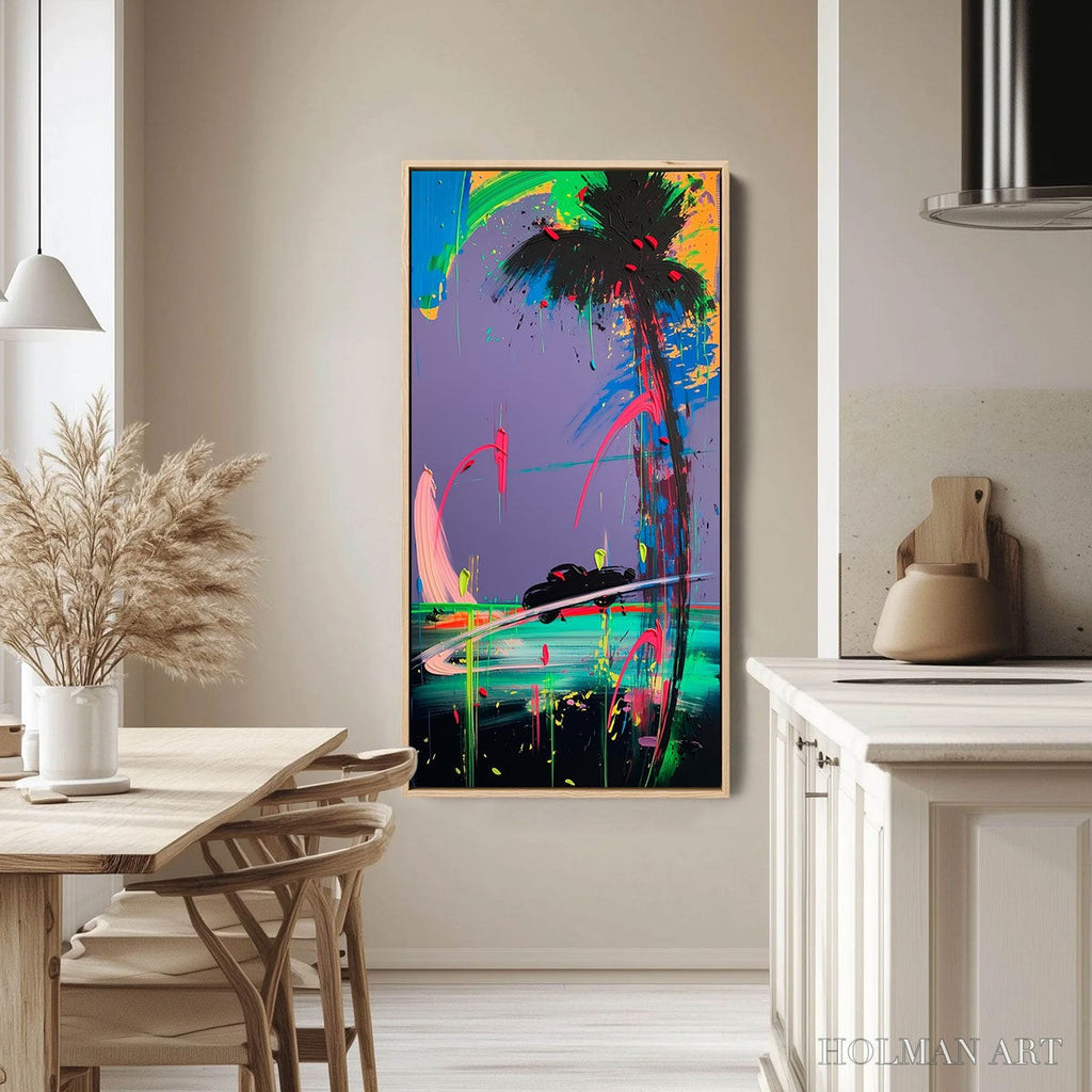 HOLMAN ART Vice City – Vibrant Abstract Impasto Painting of a Night Drive - image 2