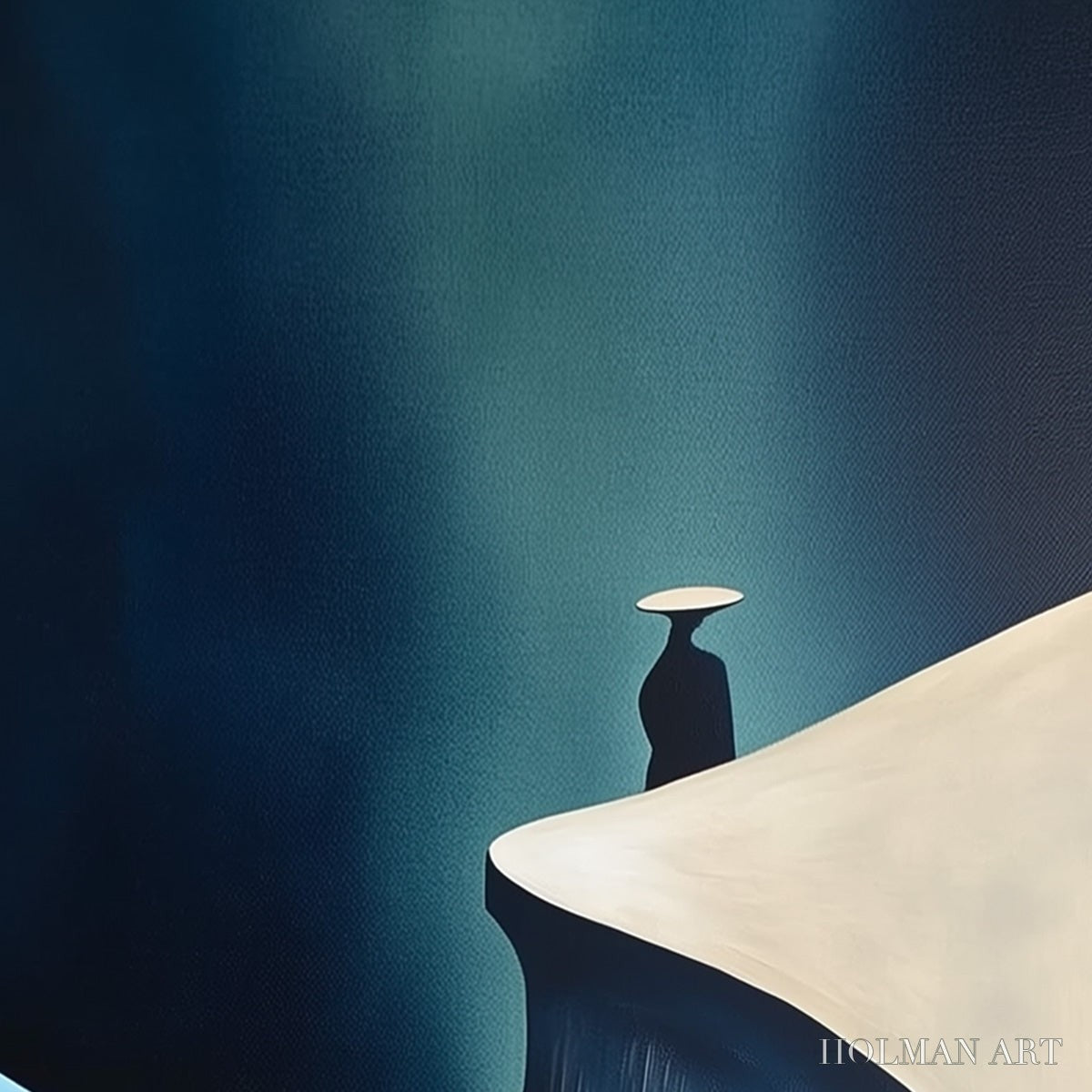HOLMAN ART Solitude'S Edge – Minimalist Abstract Landscape with Figure Painting - image 3