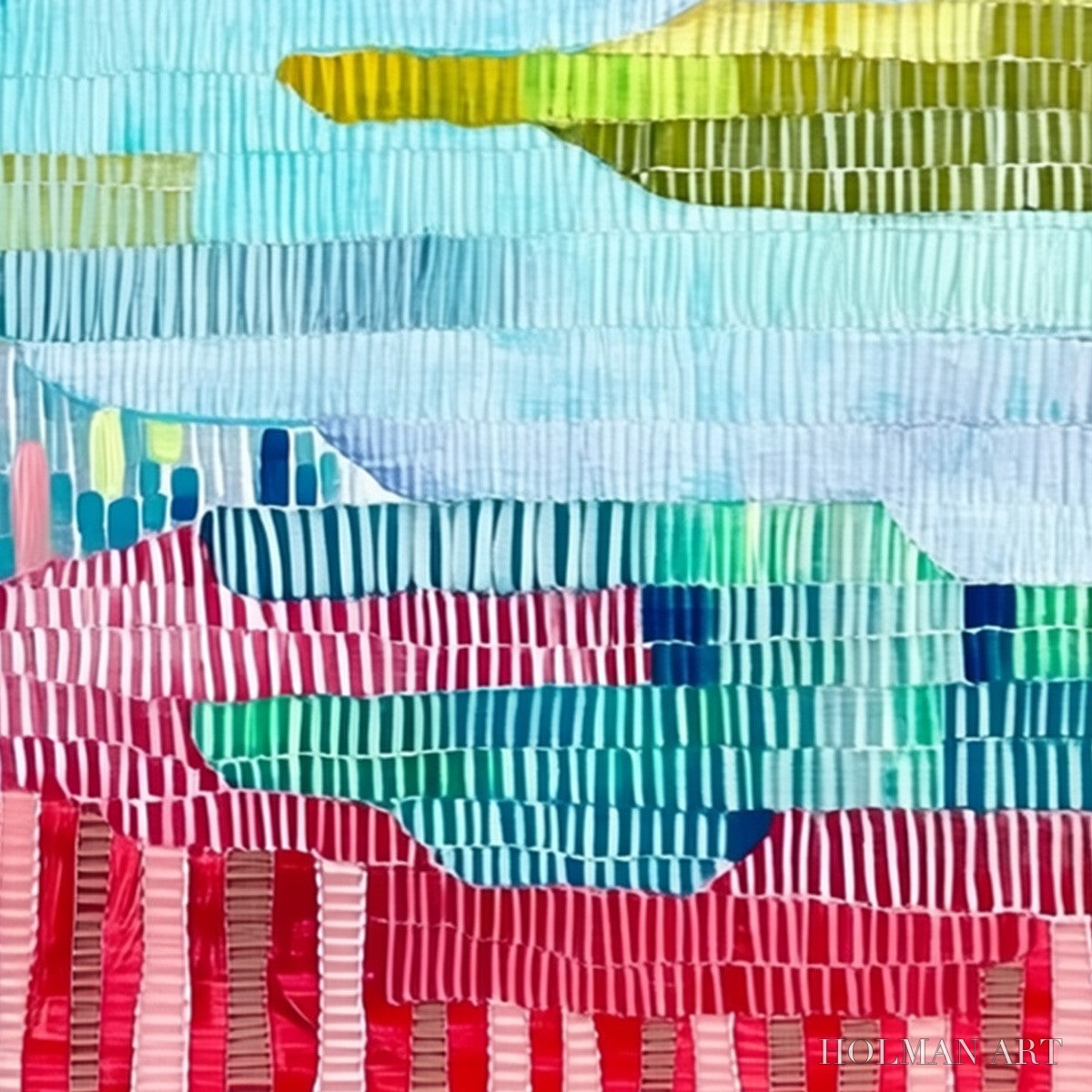 HOLMAN ART Chromatic Weave – Colorful Abstract Textured Landscape Painting - image 3