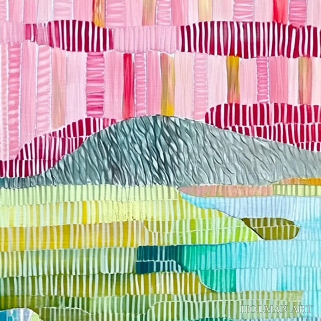 HOLMAN ART Chromatic Weave – Colorful Abstract Textured Landscape Painting - image 5
