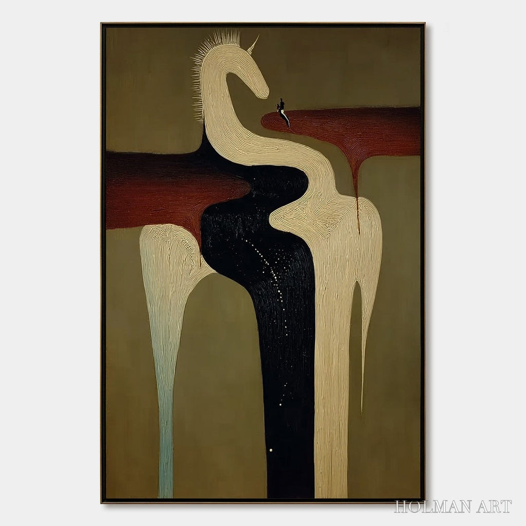 HOLMAN ART the Voyager'S Steed – Textured Abstract Unicorn Painting for Modern Decor - image 1