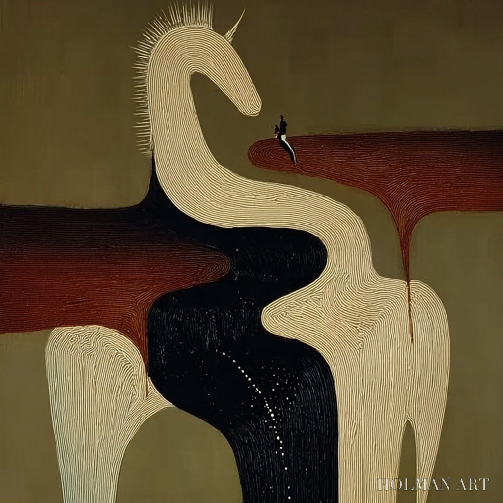 HOLMAN ART the Voyager'S Steed – Textured Abstract Unicorn Painting for Modern Decor - image 3