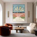 HOLMAN ART Whispers On the Water – Textured Abstract Vertical Landscape Painting - image 2