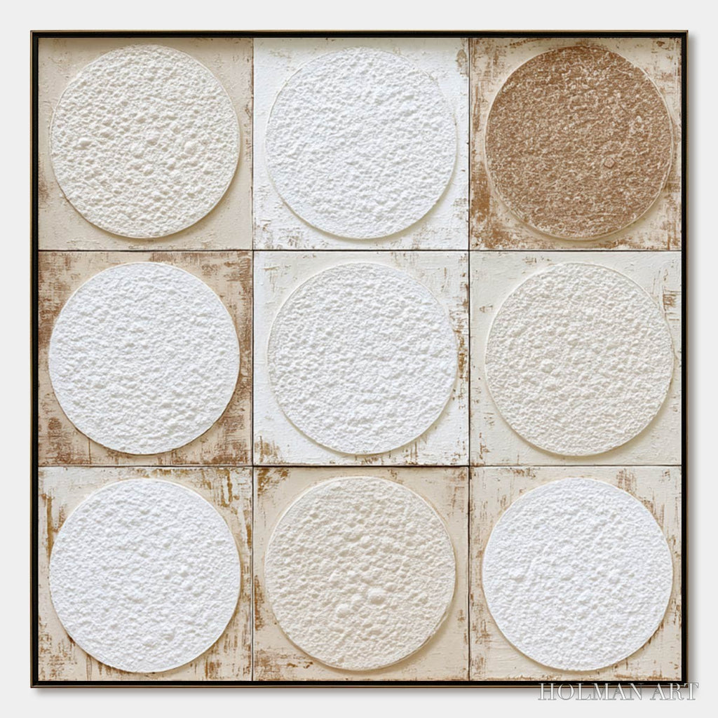 HOLMAN ART Earthen Rhythm – Textured Wabi Sabi Abstract Painting for Minimalist Decor - image 1