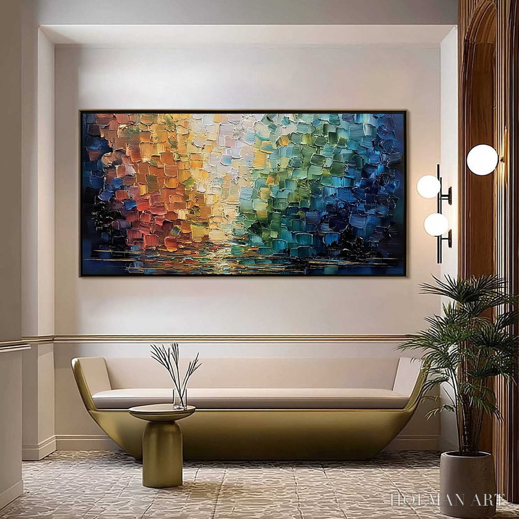 HOLMAN ART Chromatic Reflections – Heavy Texture Abstract Palette Knife Oil Painting - image 2