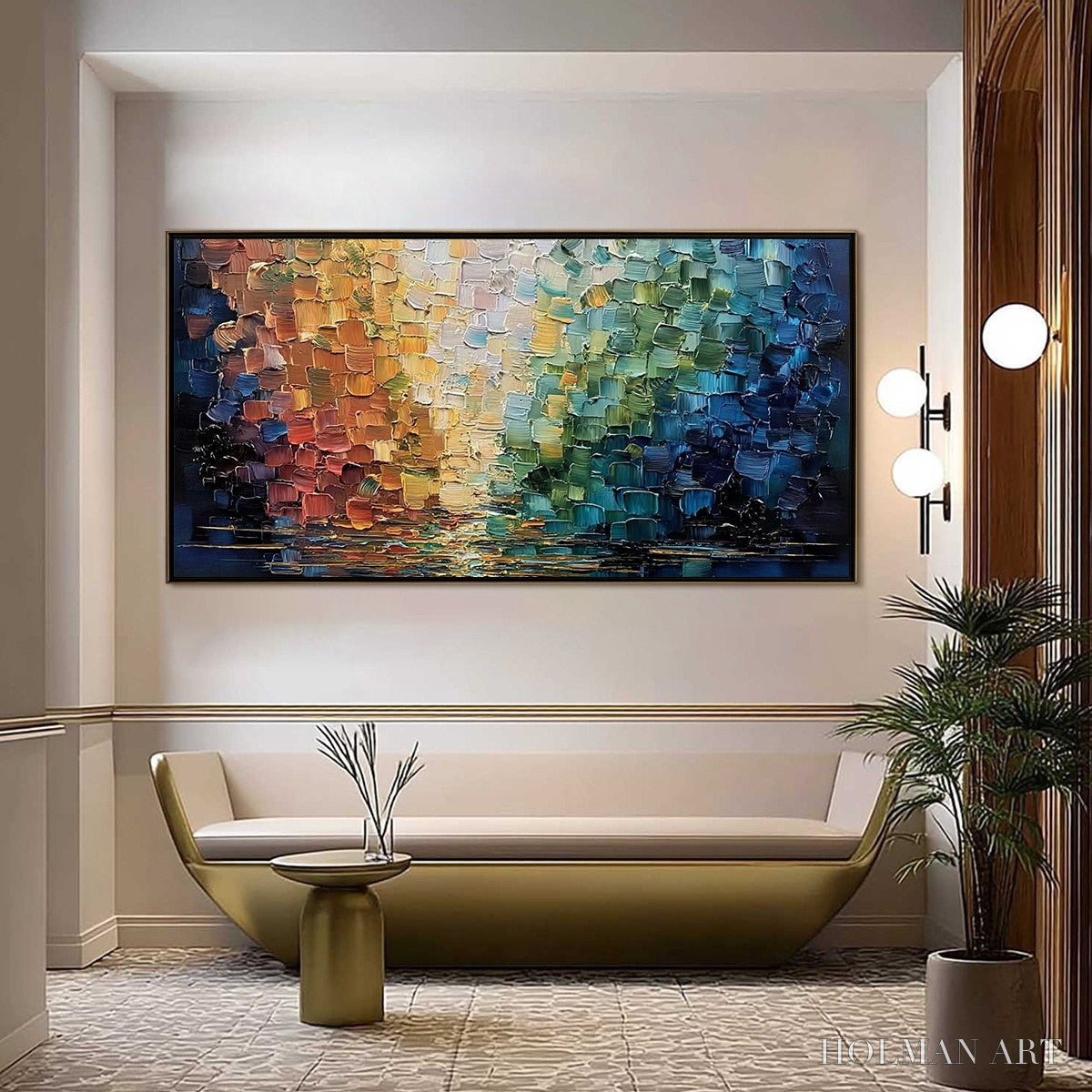 HOLMAN ART Chromatic Reflections – Heavy Texture Abstract Palette Knife Oil Painting - image 2