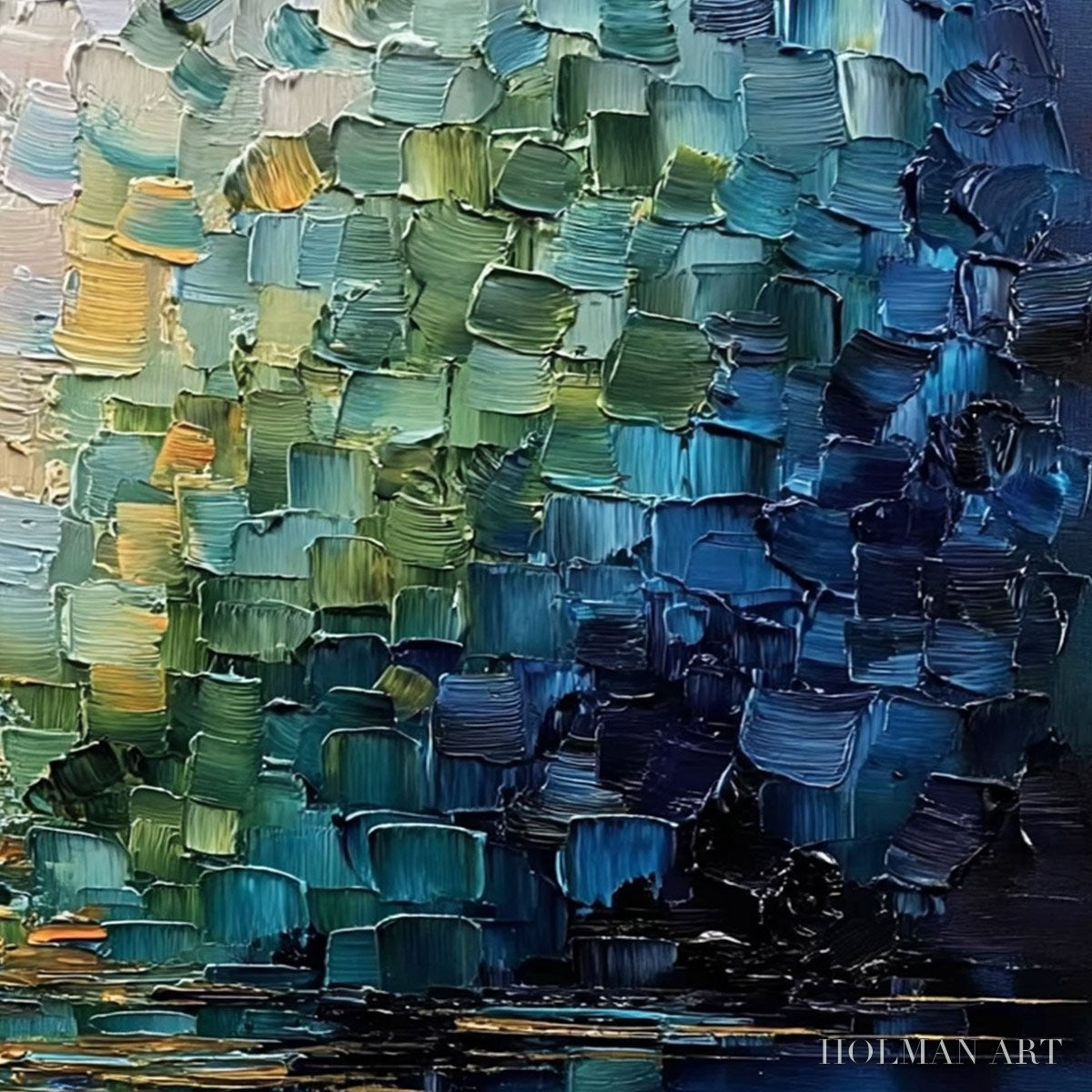 HOLMAN ART Chromatic Reflections – Heavy Texture Abstract Palette Knife Oil Painting - image 5